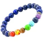 7 Chakra + Lapis Bracelet - 8 mm - Image 3