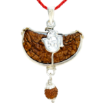 Natural 1 Mukhi Rudraksha Pendant in Silver-South India (Bead Size: 18-22 MM)