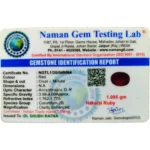 Ruby (Manik)-5.47 Carat (6.01 Ratti)-Origin-Bangkok - Image 2