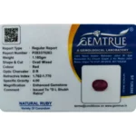 Ruby (Manik)-5.92 Carat (6.51 Ratti)-Origin-Bangkok - Image 2