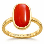 Certified Red Coral Ring in Panchdhatu